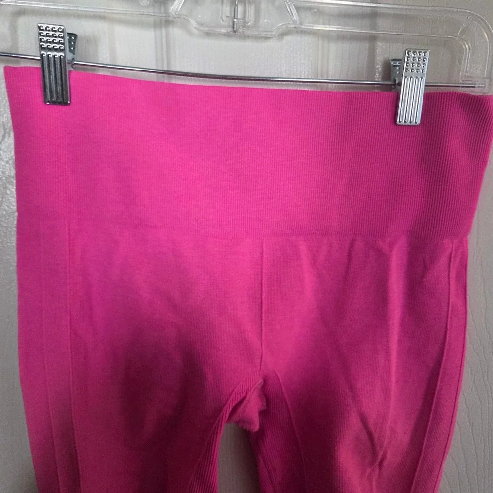 Lululemon Ebb To Street Crop Pink Ruched Seamless Yoga Leggings Size L Athletic